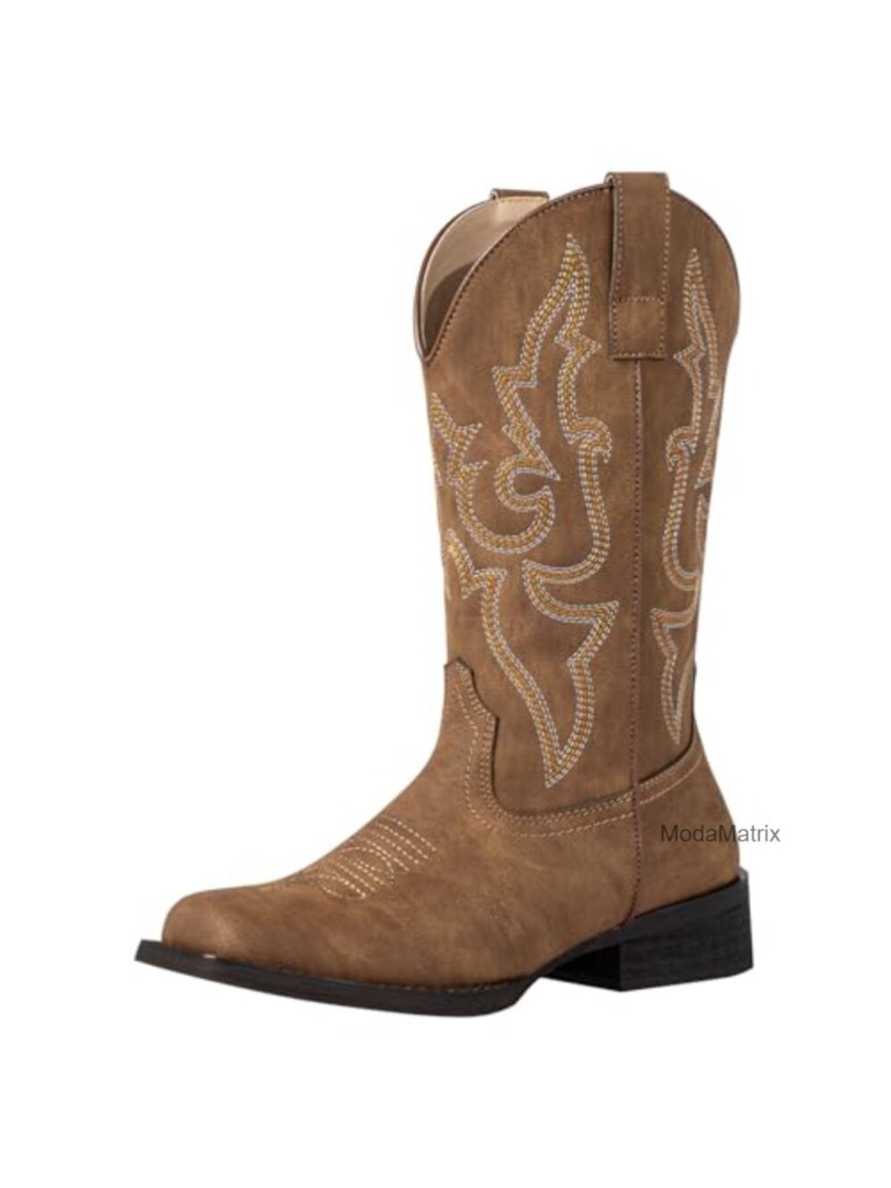 Square Toe Cowboy Boots Women Wide Calf Riding Western Boots Faux Leather